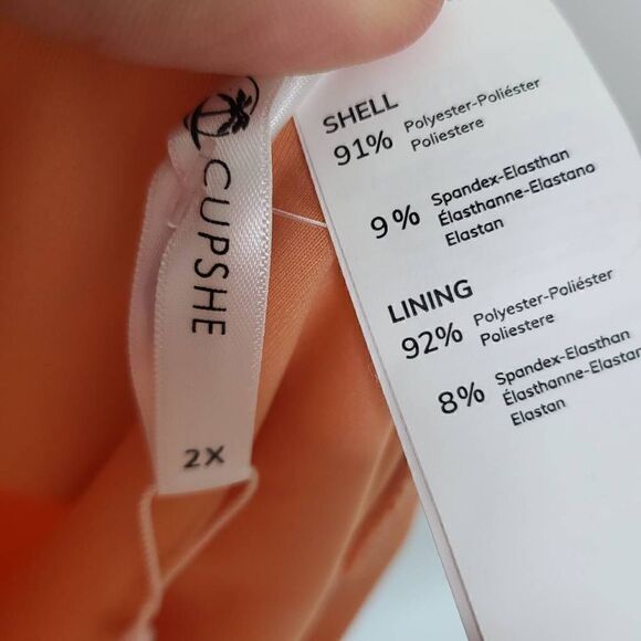 Cupshe Ribbed Orange Belted Swim Bottom Size 2X - Picture 7 of 7